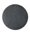Under Round Plate in Artificial Black Stone
