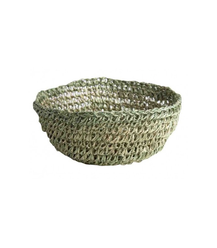 Bol En Crochet d'Abaca Verte ø 12 cm