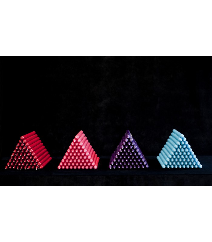 Paraffin wax tapered candle burgundy