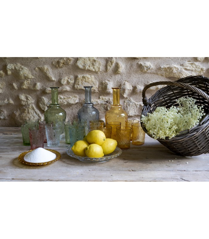 Assiette dessert en verre ambre jaune