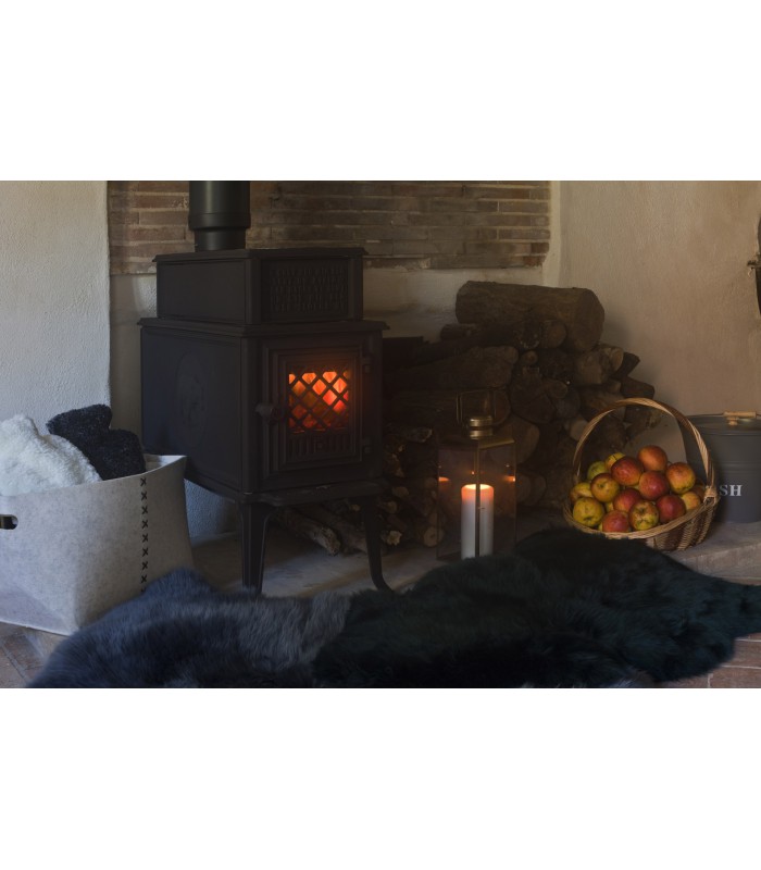 Peau de mouton bleu marine foncé