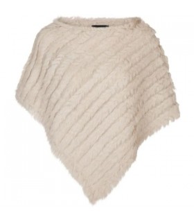 Molly Deluxe Poncho Rabbit Wool Pearl