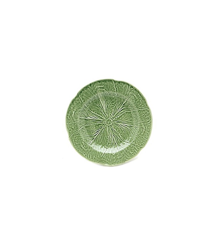 Assiette verte design feuille de chou