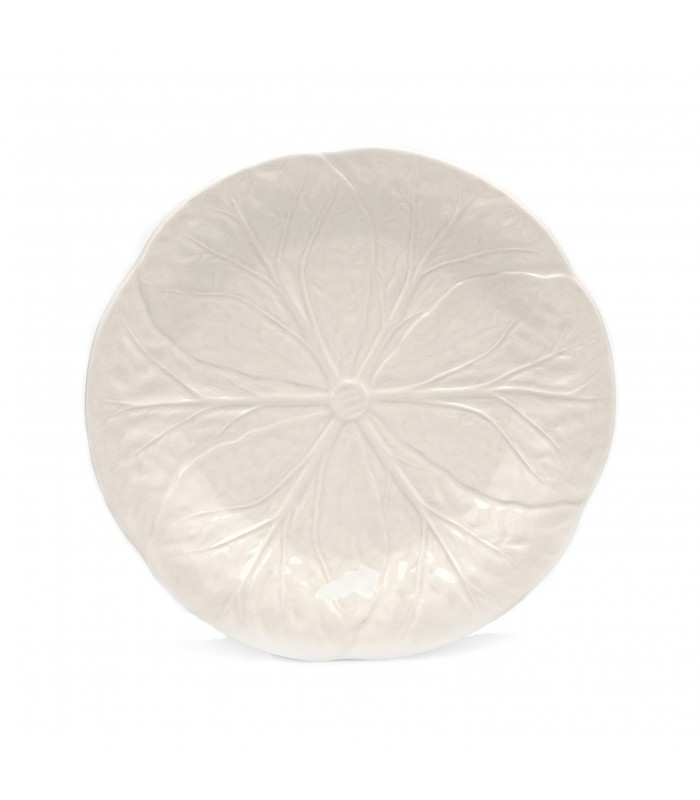 Assiette blanche feuille de chou