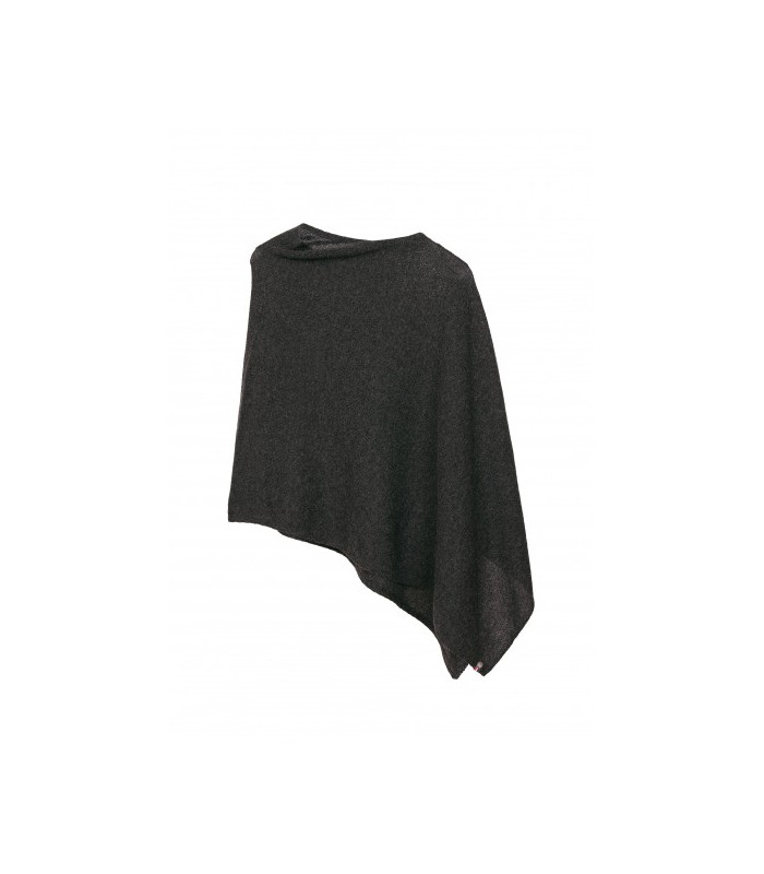 Poncho Paule in cashmere black chiné
