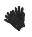 Gloves in cashmere black chiné