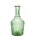 Carafe en verre vert avec relief fleur de lys