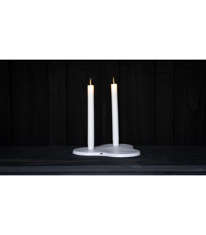 Sara Rechargeable Candles White (Set de 2)