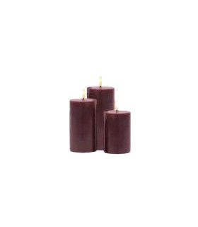 Sille Rechargeable Candles Bordeaux (Set de 3)