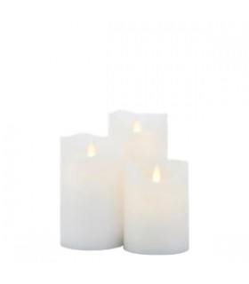 Sara Rechargeable Candles White (Set de 3)