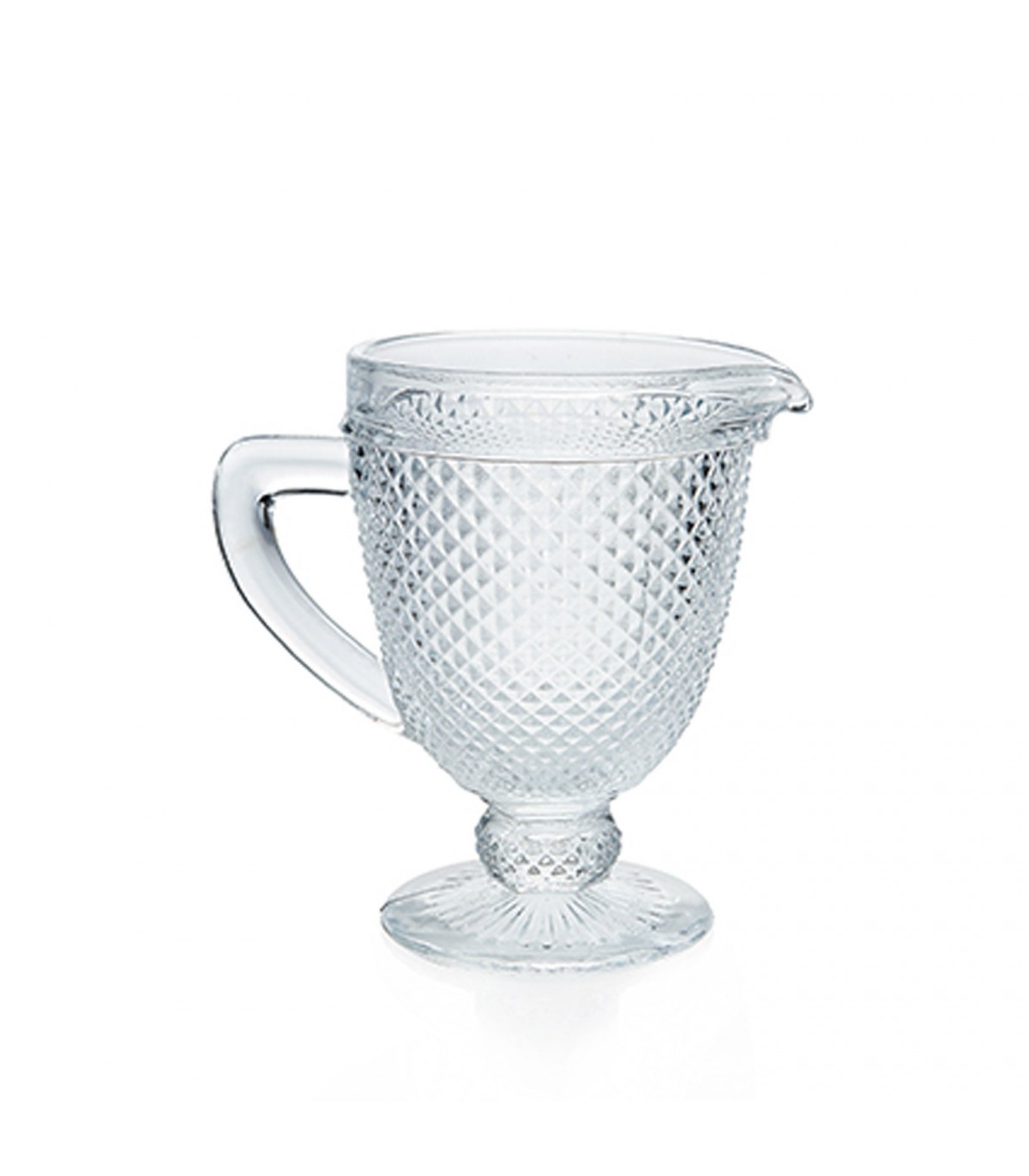 Faceted clear carafe with handle