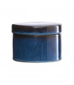 Glazed jar with lid dark blue