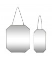 Hanging wall mirror set of two