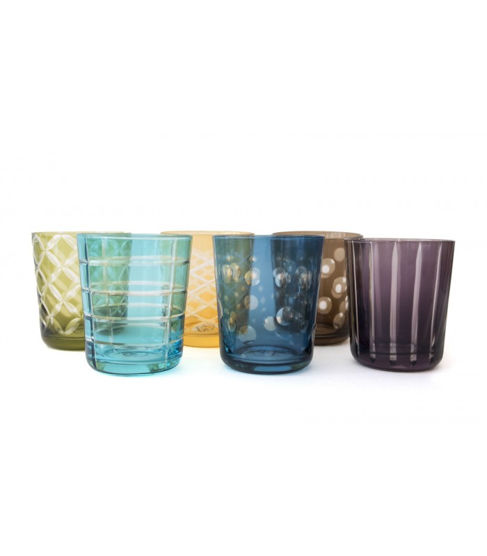 Multicoloured glasses Set of 6