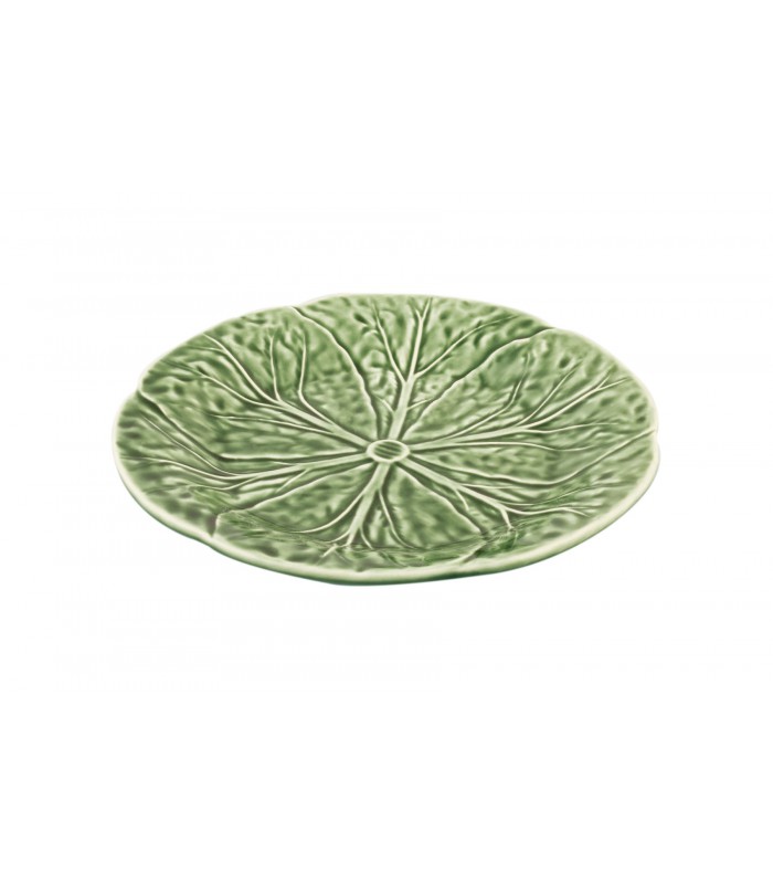 Assiette moyenne verte design feuille de chou