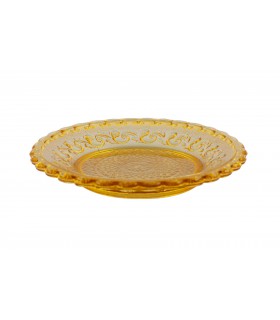 Transparent glass plate amber