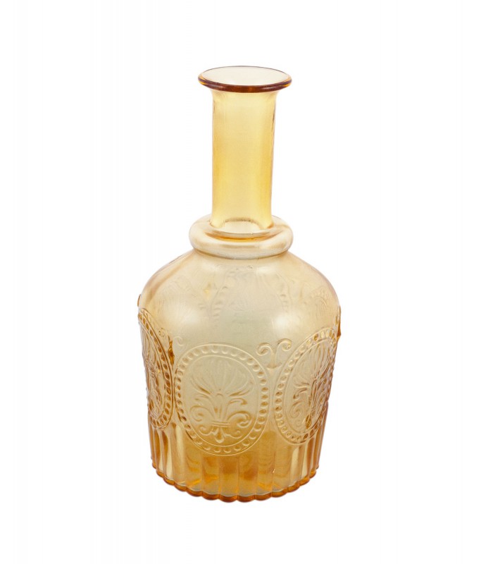 Carafe en verre relief fleur de lys ambre Carafe en verre relief fleur de lys ambre