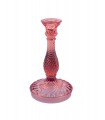 Glass whirlpool candlestick red