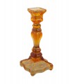 Glass candlestick amber