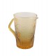 Pichet en verre ambre jaune avec relief fleur de lys