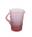 Medallion pitcher pink glass