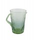 Medallion pitcher green glass