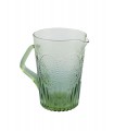 Medallion pitcher green glass