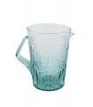 Glass pitcher with fleur-de-lis relief
