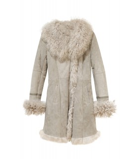 Fur double face wool coat