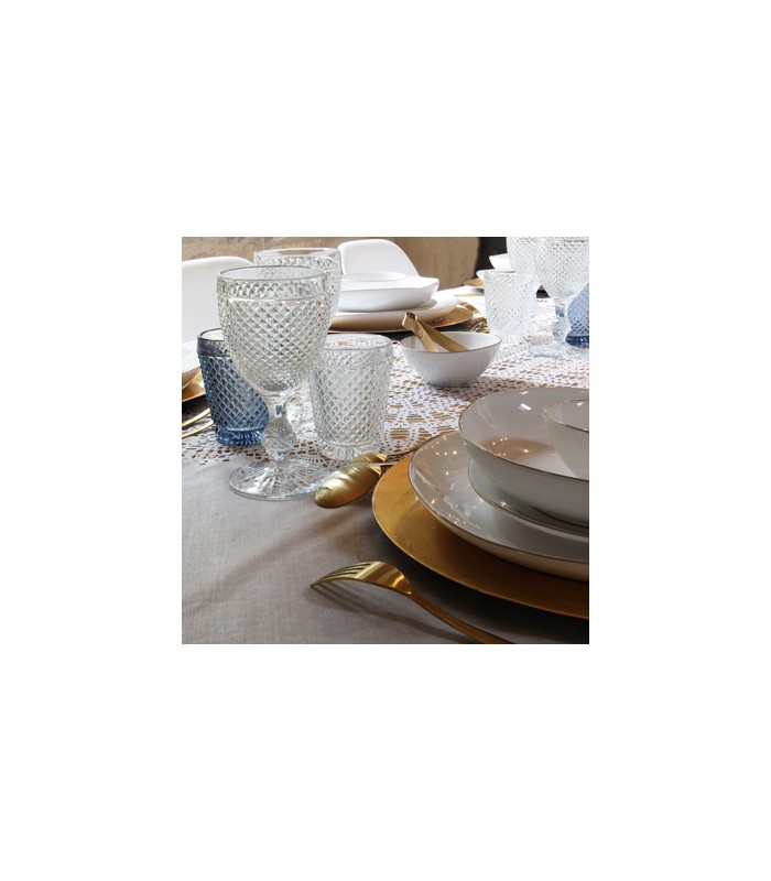 Sous-assiette à dîner blanche avec détail doré