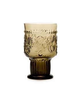 Glass with fleur de Lys Medaillon ornament