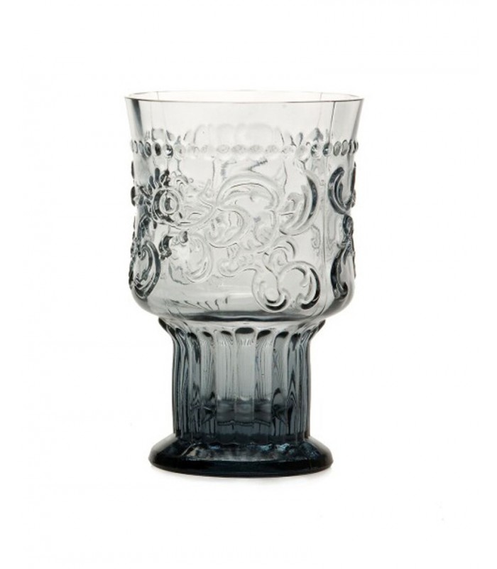 Glass grey with fleur de Lys Medaillon