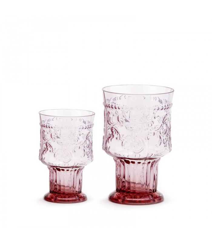 Glass powderpink with fleur de Lys Medaillon